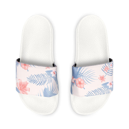 "Tropical Bliss: Coral Hibiscus Dreams" Men's Beach Sandals