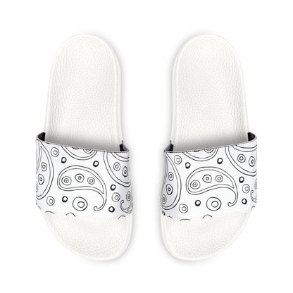 "White Paisley Breeze" Men's Beach Sandals