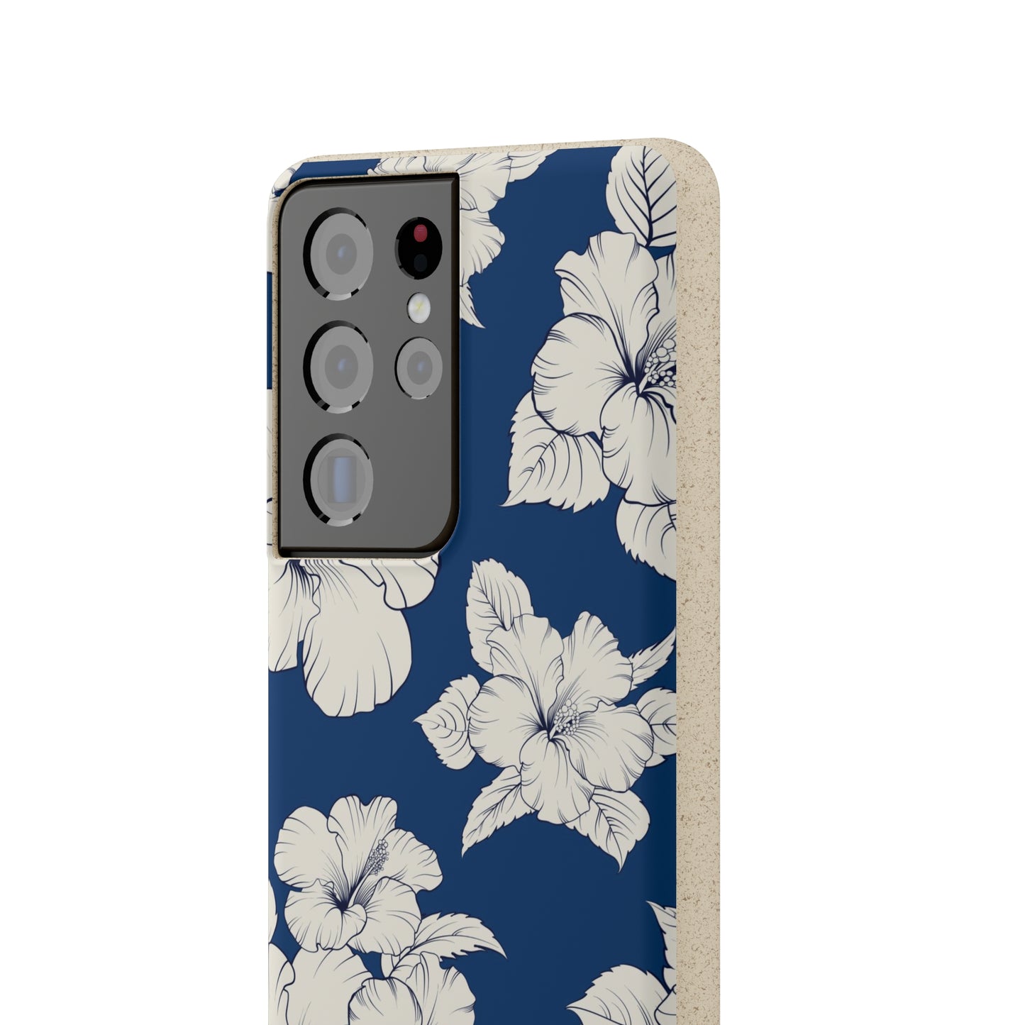 "Classic White Hibiscus"  Eco Biodegradable Phone Cases - iPhone and Galaxy