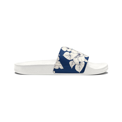 "Classic White Hibiscus" Men's Beach Sandals