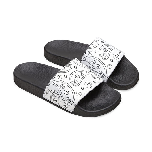 "White Paisley Breeze" Women's Beach Sandals