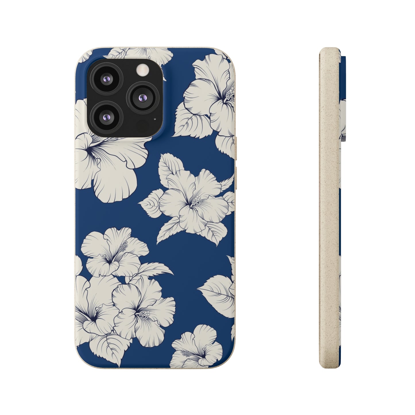 "Classic White Hibiscus"  Eco Biodegradable Phone Cases - iPhone and Galaxy