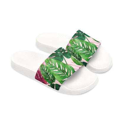 "Jungle Whispers: Coral Serenade" Men's Beach Sandals