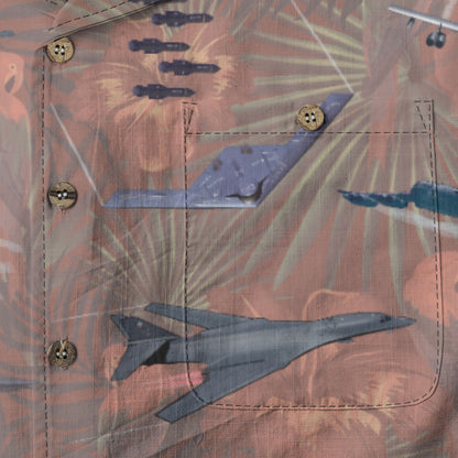 "USAF Bombers" Tribute Hawaiian Shirt, Beige 100% Cotton!