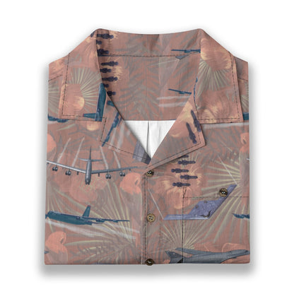 "USAF Bombers" Tribute Hawaiian Shirt, Beige 100% Cotton!