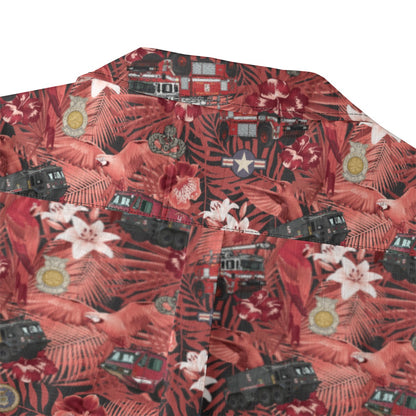 Hawaiian Shirt - "The Goodfellow Era ARFF Trucks" - Red 100% Cotton