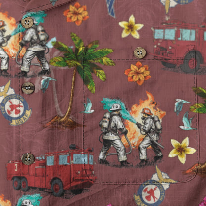 Air Force Firefighters Fundraiser Hawaiian Shirt by Island Vibes For Life - Red