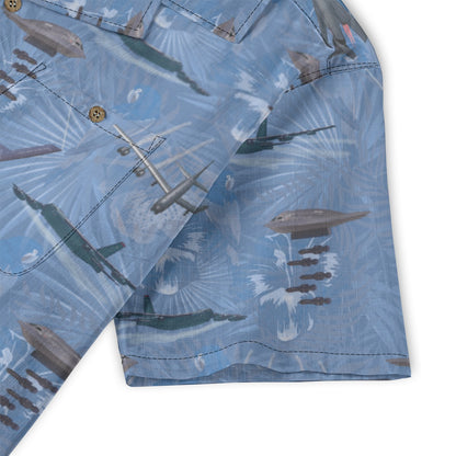 "USAF Bombers" Tribute Hawaiian Shirt, Blue 100% Cotton!