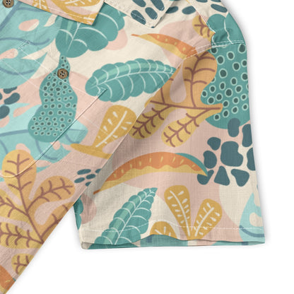 "Earthy Tropics Reverie" Hawaiian Shirt - 100%  Cotton