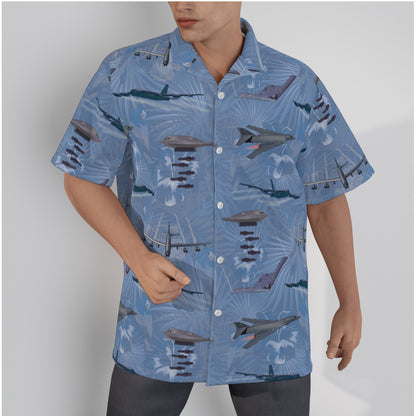 "USAF Bombers" Tribute Hawaiian Shirt, Blue in Cotton!