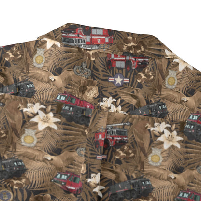 Hawaiian Shirt - "The Goodfellow Era ARFF Trucks" - Bronze 100% Cotton