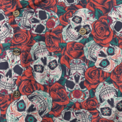 "Dia De Muertos in Roses" Cotton Celebration Shirt