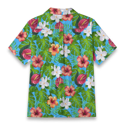 "Jungle Odyssey Hues: Rainforest Expedition" Hawaiian Shirt - 100% Cotton