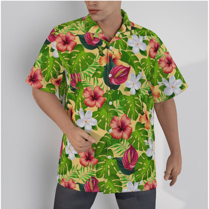 "Jungle Odyssey: Golden Sun" Hawaiian Shirt - Cotton