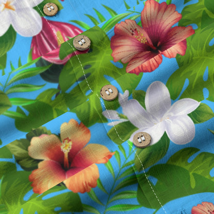 "Jungle Odyssey Hues: Rainforest Expedition" Hawaiian Shirt - 100% Cotton