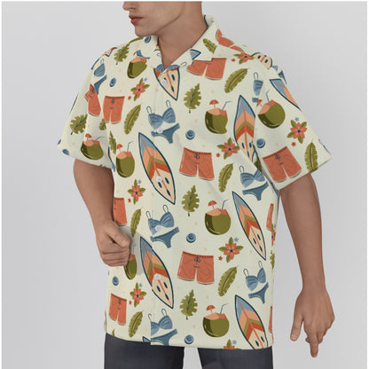 "Golden Sands Getaway" Hawaiian Shirt-Cotton