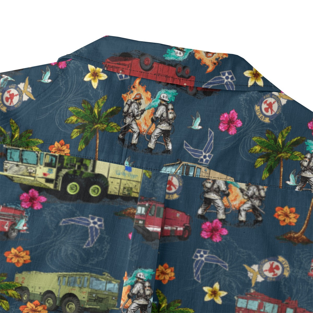 Air Force Firefighters Fundraiser Hawaiian Shirt by Island Vibes For Life - Blue