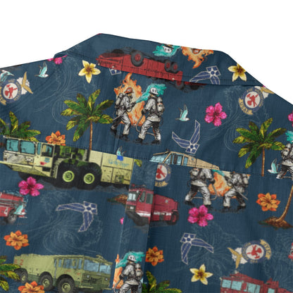 Air Force Firefighters Fundraiser Hawaiian Shirt by Island Vibes For Life - Blue