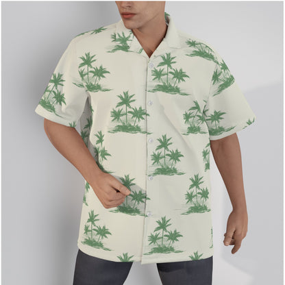 "Three Palm Island" Hawaiian Shirt - Cotton