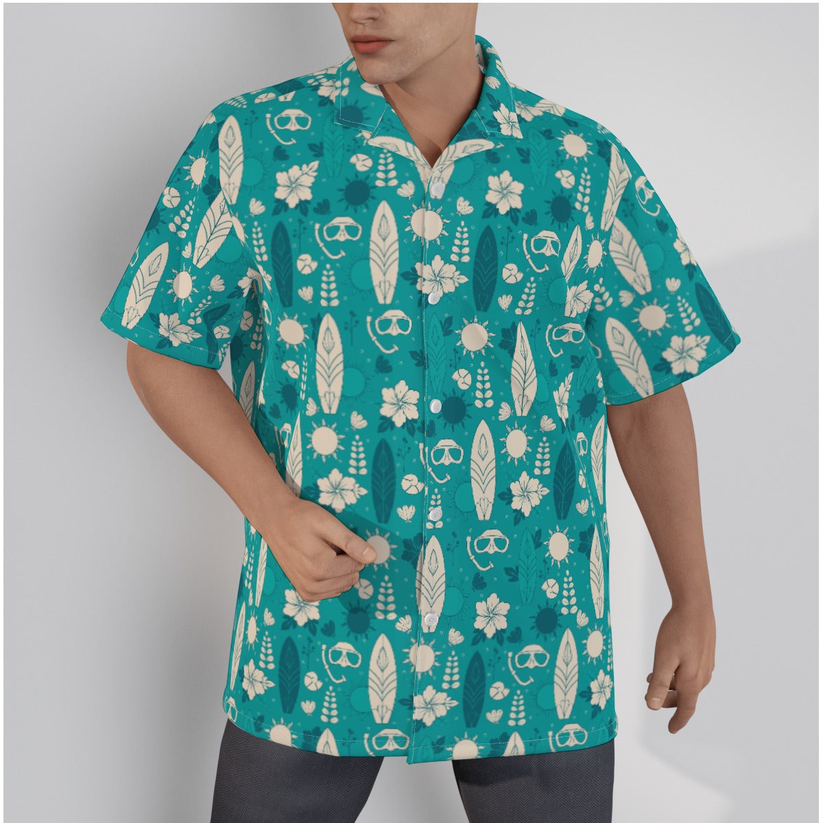 "Surf's Up! Dive Down!" Hawaiian Shirt - Cotton