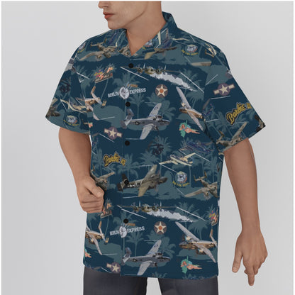 "B-25 Mitchell Tribute" Hawaiian Shirt Cotton - Blue