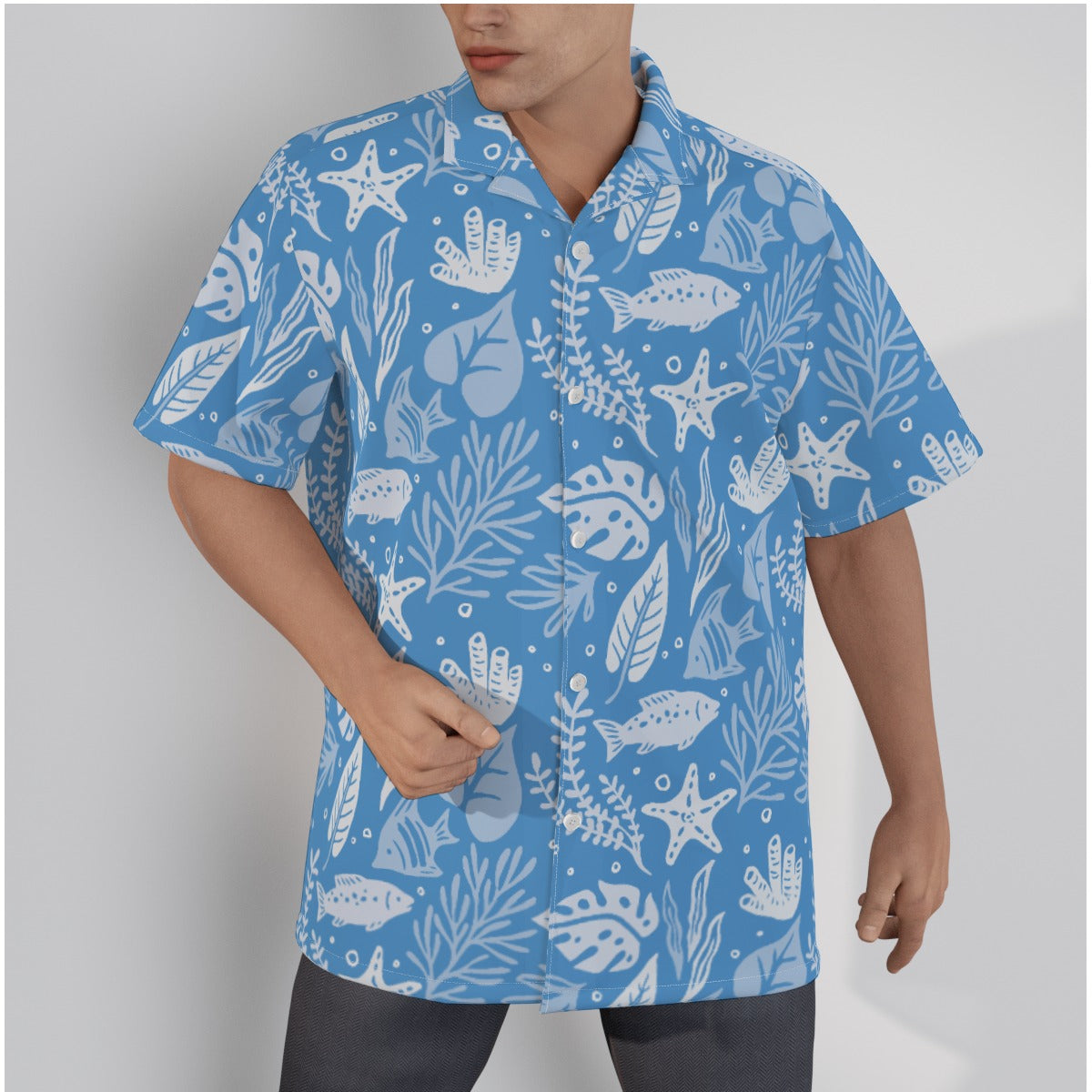 "Marine Marvels" Hawaiian Shirt - Cotton