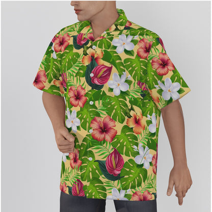 "Jungle Odyssey: Golden Sun" Hawaiian Shirt - Cotton