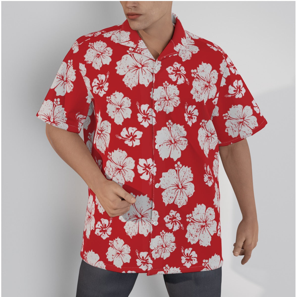 "Hibiscus Hues" Hawaiian Shirt - Cotton