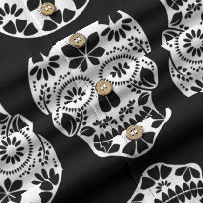 “Calavera Blanca” Día de Muertos Cotton Celebration Shirt