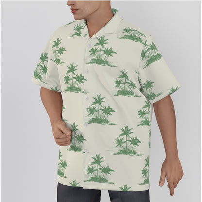 "Three Palm Island" Hawaiian Shirt - Cotton