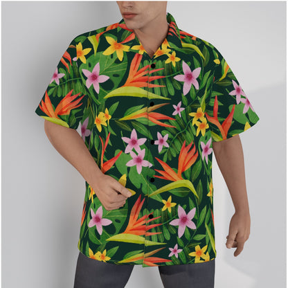 "Paradise Plumes" Hawaiian Shirt - Cotton