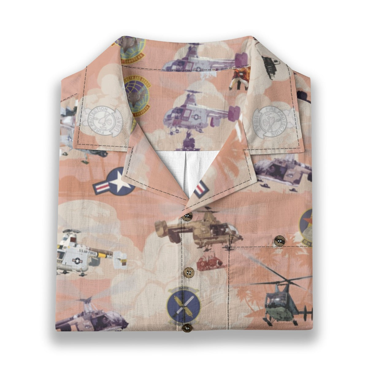HH-43 "Huskie" Hawaiian Shirt – Cotton Edition | PEDRO-Inspired Vintage Aviation Vibes - Red
