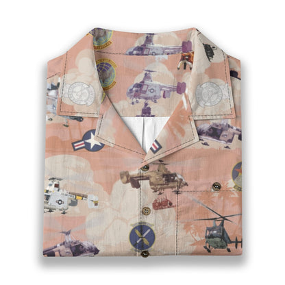 HH-43 "Huskie" Hawaiian Shirt – Cotton Edition | PEDRO-Inspired Vintage Aviation Vibes - Red