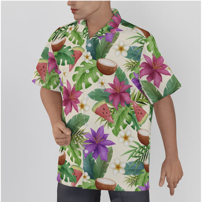 "Exotic Fruit Blossom" Hawaiian Shirt -Cotton