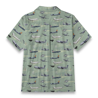 "Air Mobility Command " Tribute Hawaiian Shirt, Green 100% Cotton!