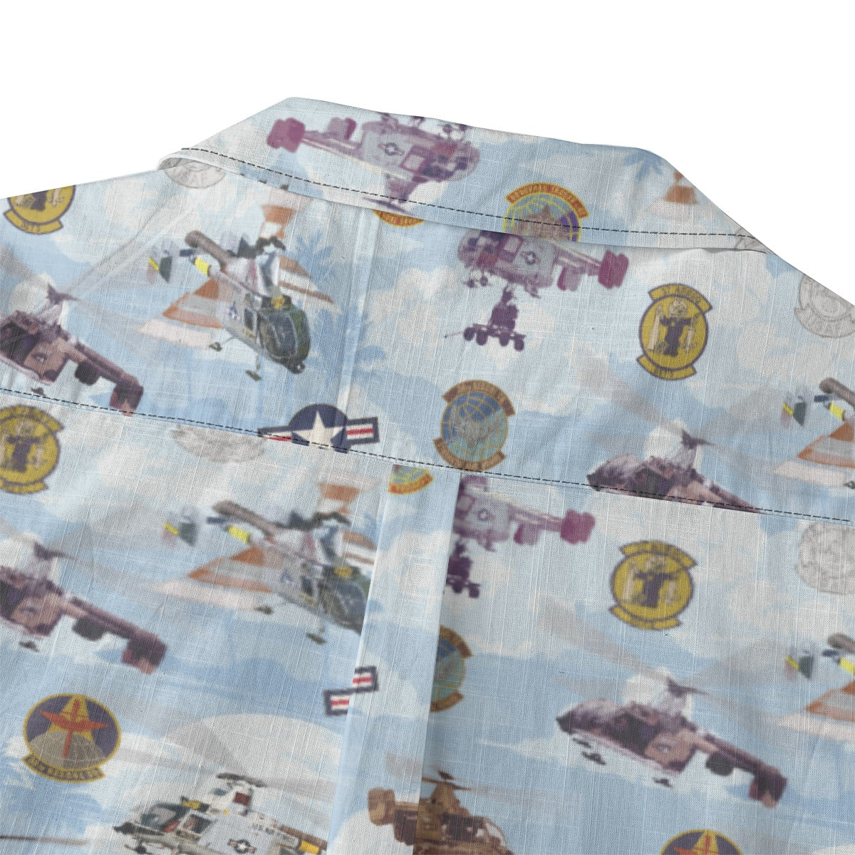 HH-43 "Huskie" Hawaiian Shirt – Cotton Edition | PEDRO-Inspired Vintage Aviation Vibes - Blue