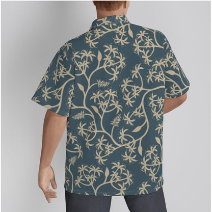 "Earthy Bluescape Oasis" Hawaiian Shirt - Cotton