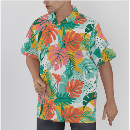 "Island Leaves Kaleidoscope" Hawaiian Shirt - Cotton