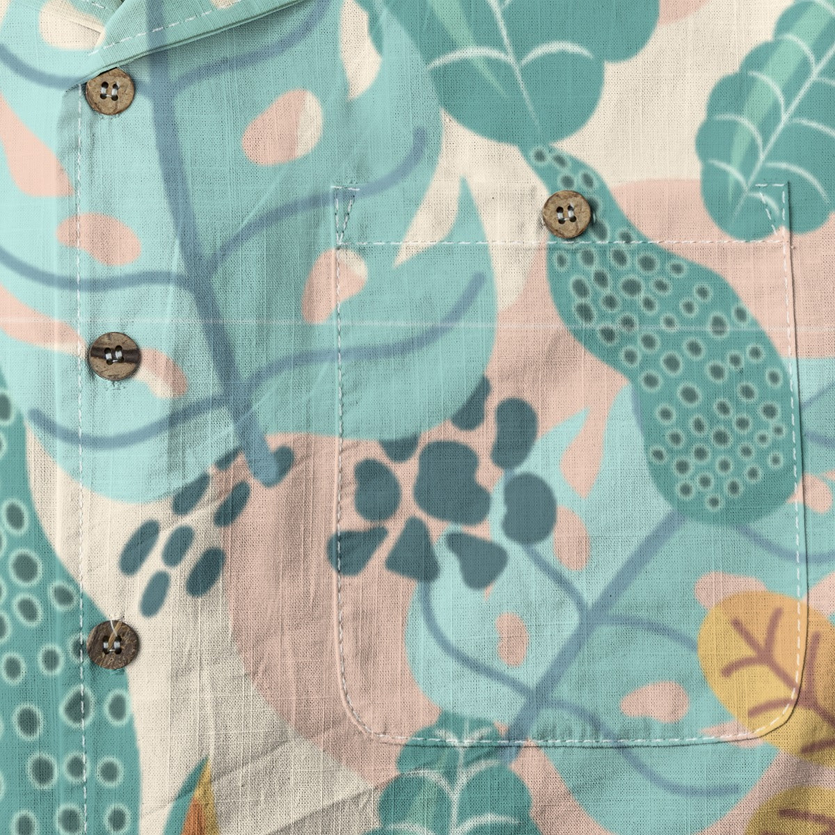 "Earthy Tropics Reverie" Hawaiian Shirt - 100%  Cotton