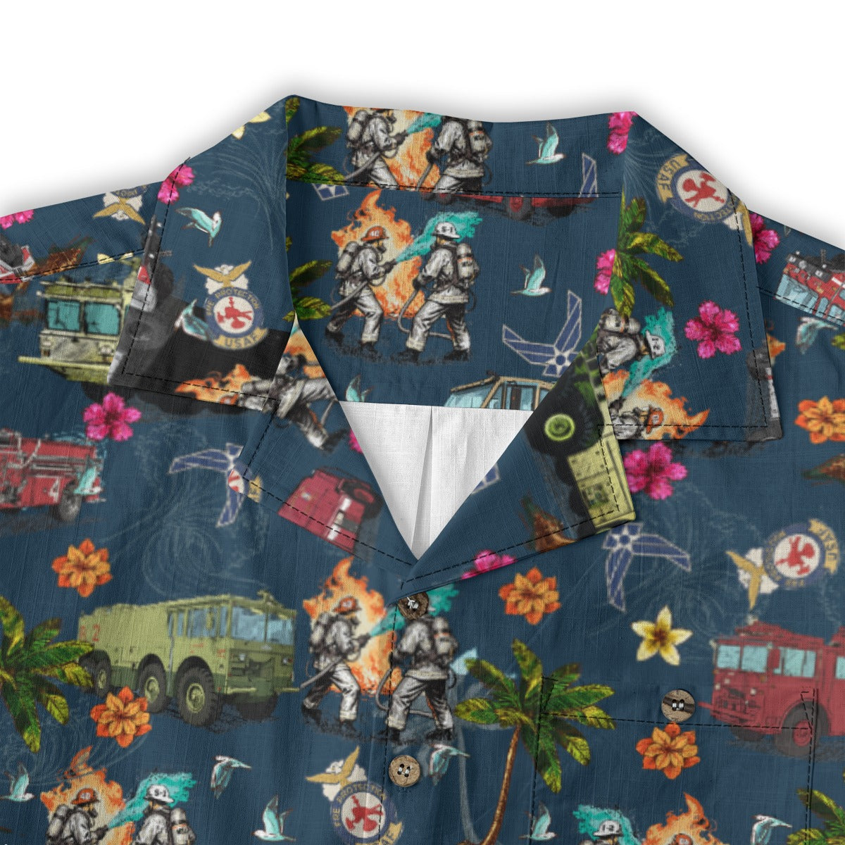 Air Force Firefighters Fundraiser Hawaiian Shirt by Island Vibes For Life - Blue