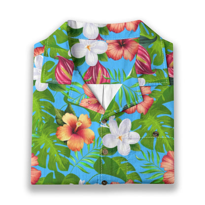 "Jungle Odyssey Hues: Rainforest Expedition" Hawaiian Shirt - 100% Cotton