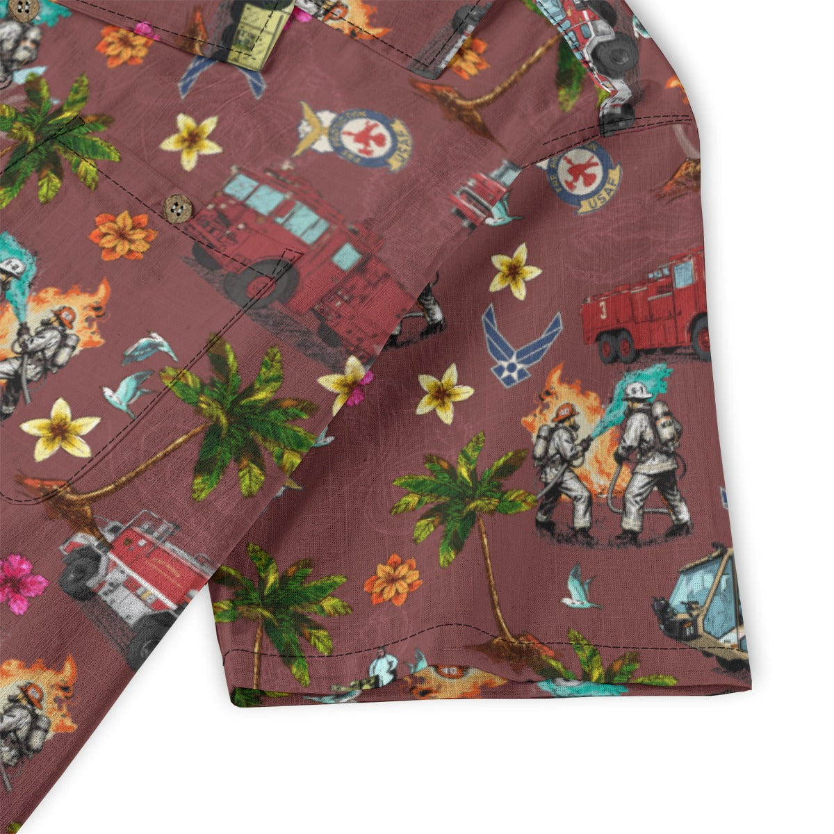 Air Force Firefighters Fundraiser Hawaiian Shirt by Island Vibes For Life - Red