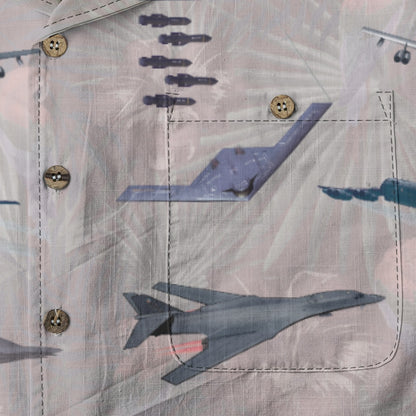 "USAF Bombers" Tribute Hawaiian Shirt, White 100% Cotton!