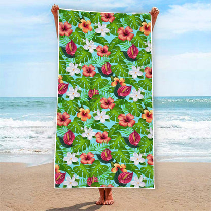 "Jungle Odyssey: Celadon Blue"  Beach Towel -From $29.99!