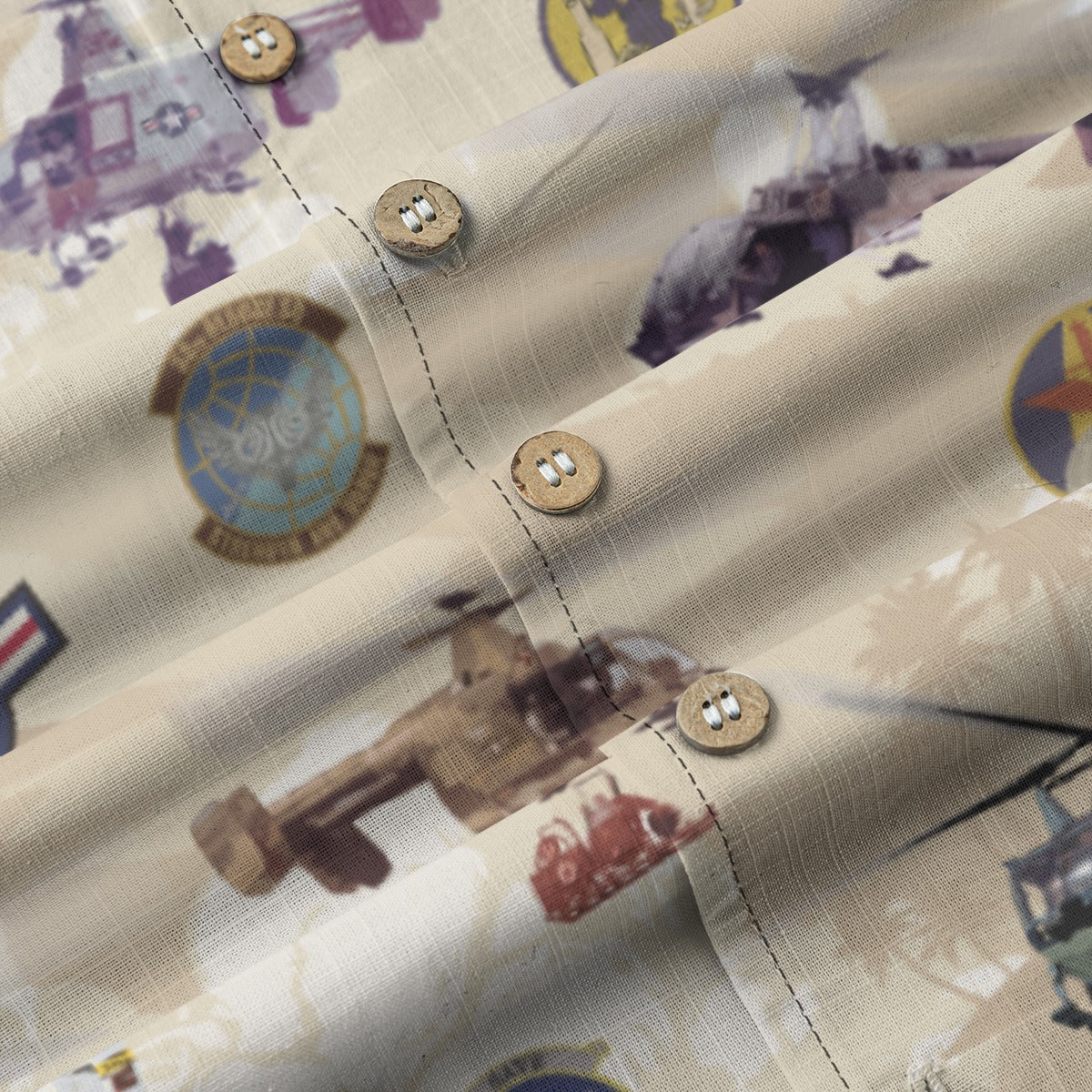 HH-43 "Huskie" Hawaiian Shirt – Cotton Edition | PEDRO-Inspired Vintage Aviation Vibes - Begie