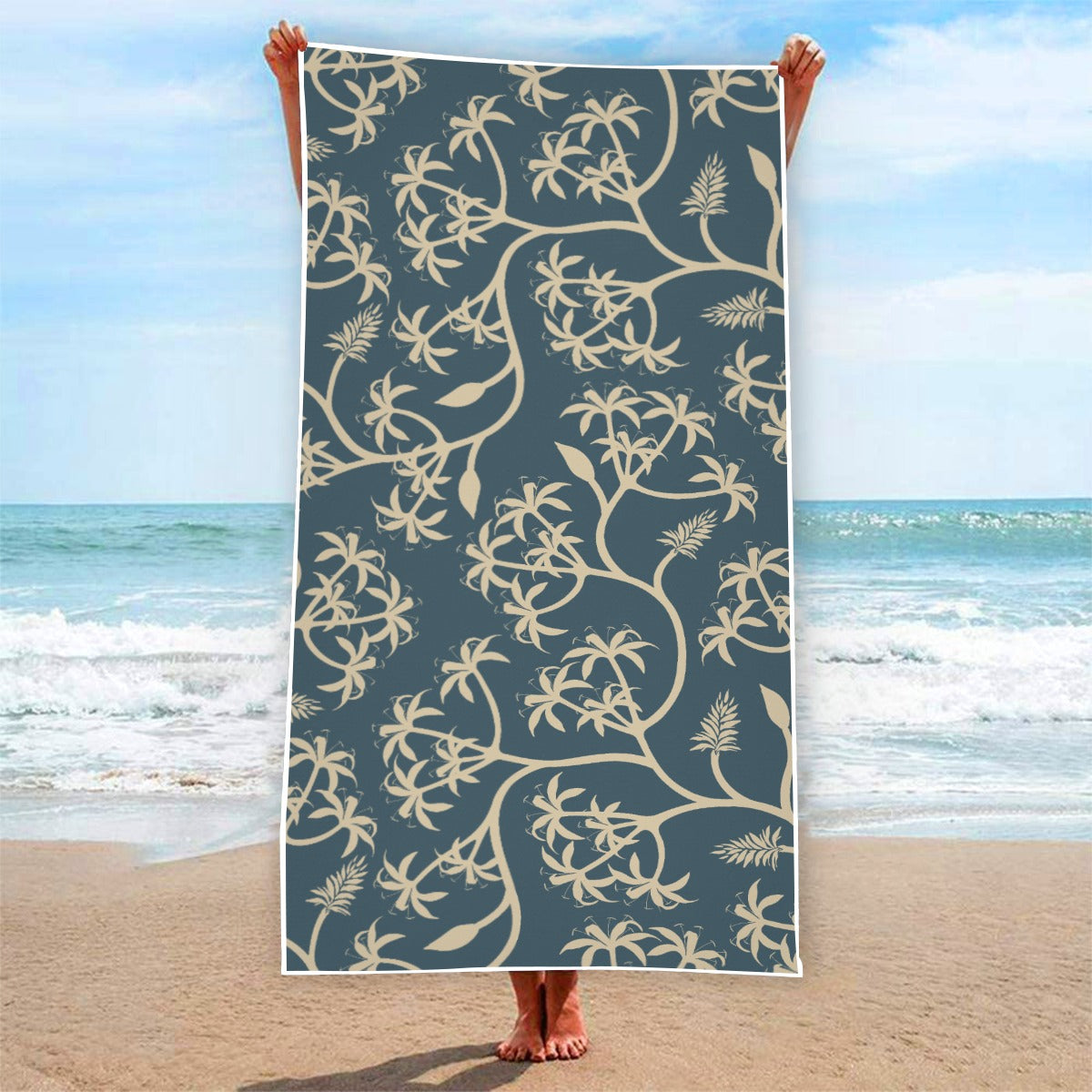 "Earthy Bluescape Oasis"  Beach Towel -From $29.99!