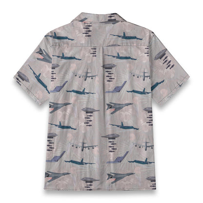 "USAF Bombers" Tribute Hawaiian Shirt, White 100% Cotton!