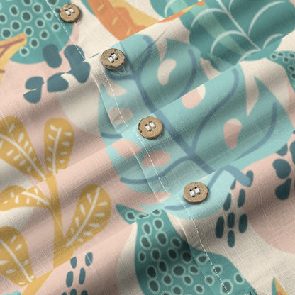 "Earthy Tropics Reverie" Hawaiian Shirt - 100%  Cotton