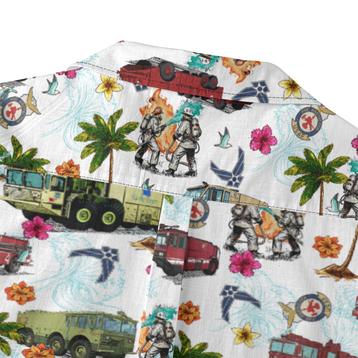 Air Force Firefighters Fundraiser Hawaiian Shirt by Island Vibes For Life - White