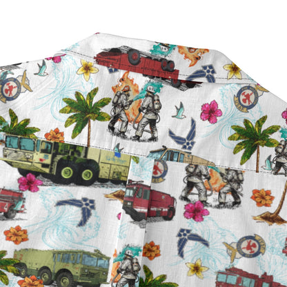 Air Force Firefighters Fundraiser Hawaiian Shirt by Island Vibes For Life - White